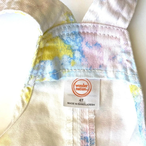 Girls Pastel Colors Overall Dress - Picture 5 of 6